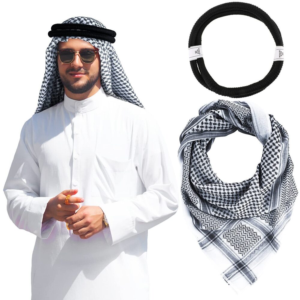 2118 Arab Shemagh Muslim Keffiyeh Head Wrap Scarf Arabic Tactical Desert